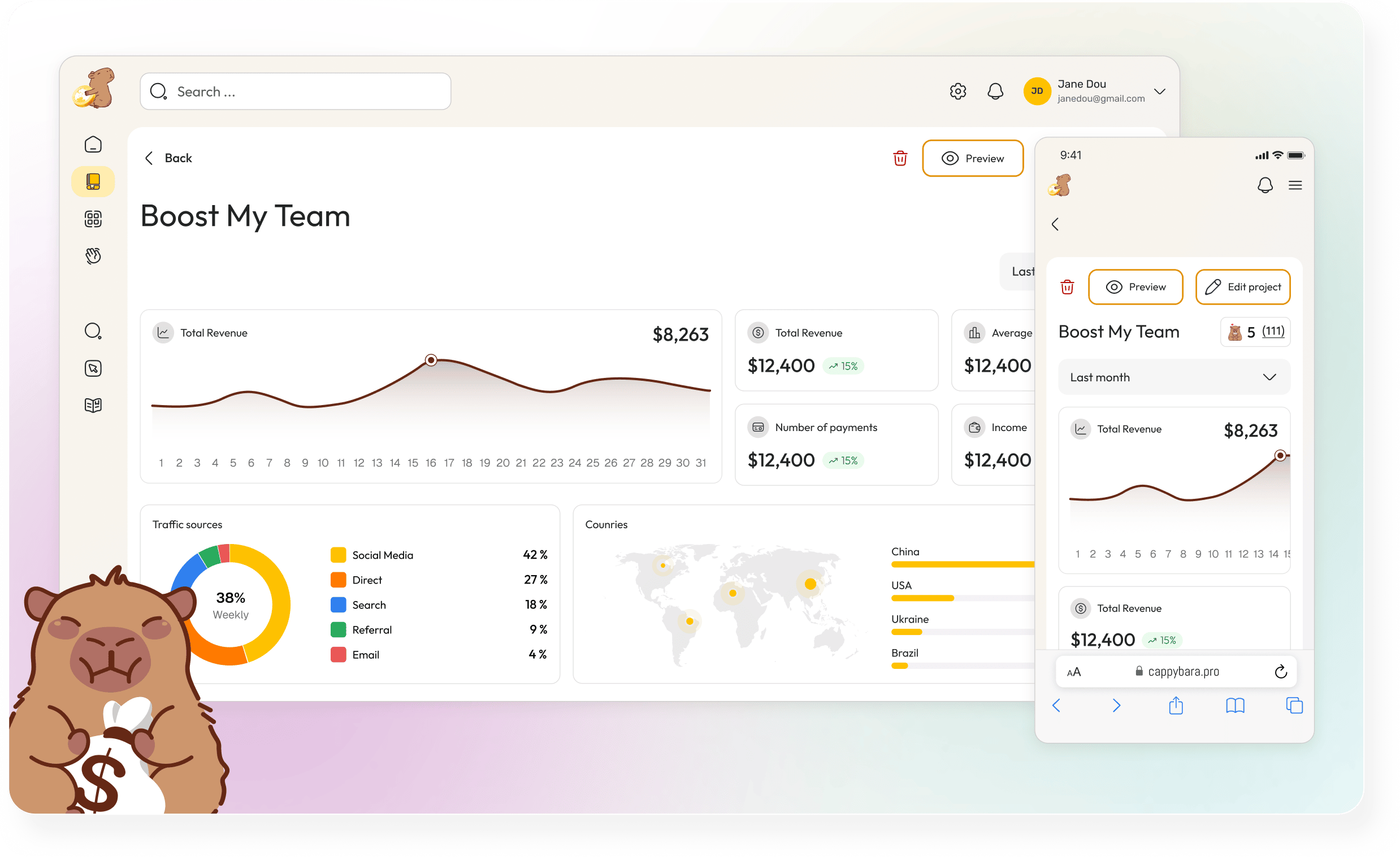 A simple way for Organizations, and Services to earn support and income — all in one place.