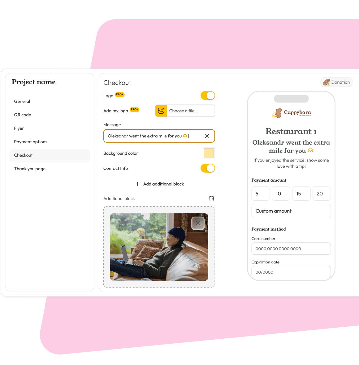 Flexible checkout mockup